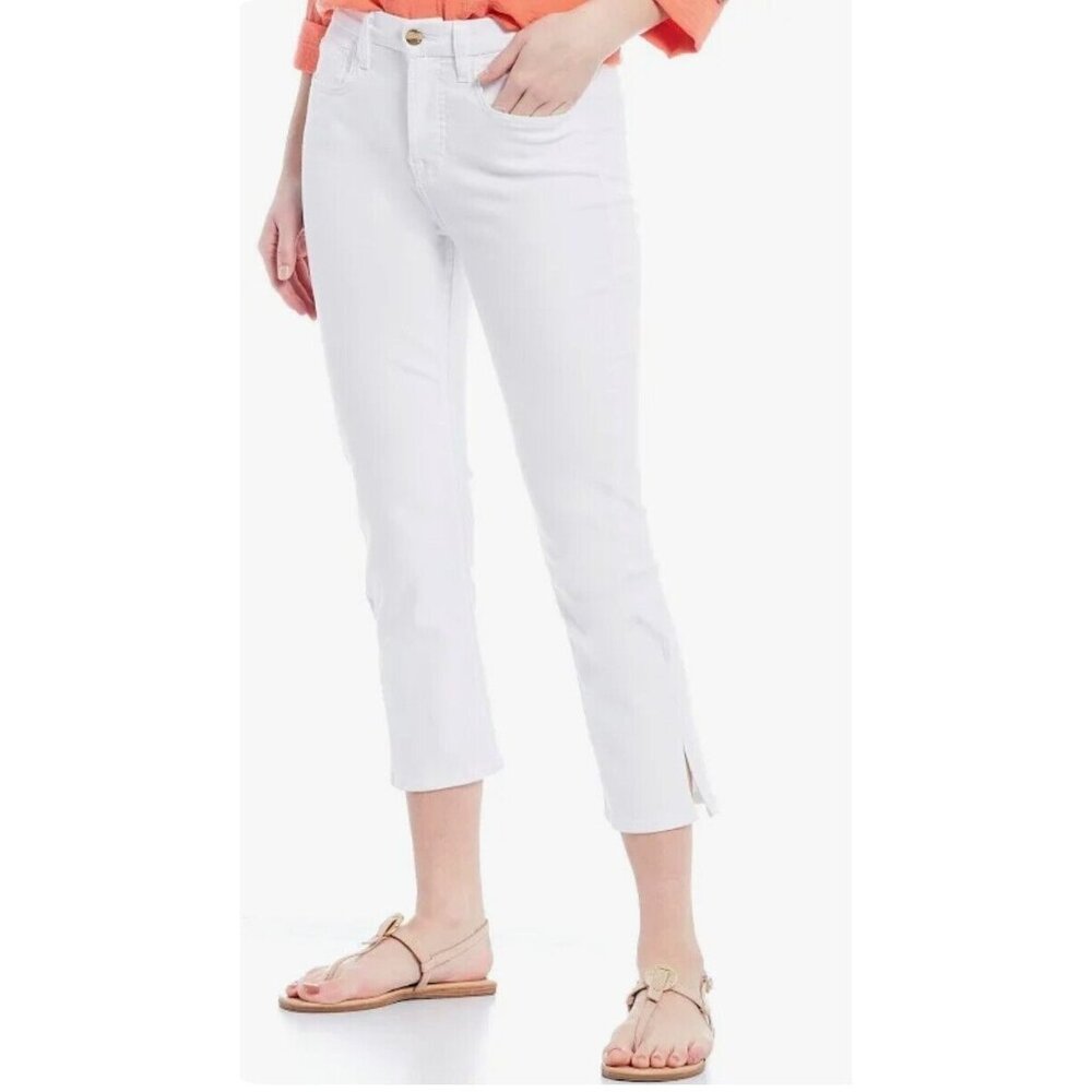 Jen 7 Side Slit Capri High Rise White‎ Jeans 16 NWOT